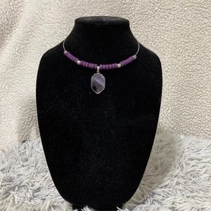 Handmade amethyst choker necklace